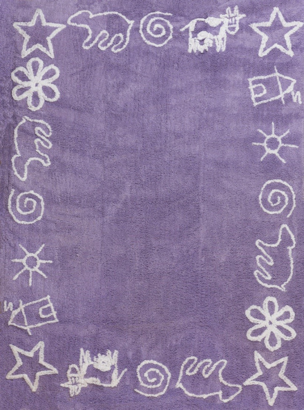 Aratextil moshat pamutsznyeg - 120x160cm lila szln csillagos, hziks