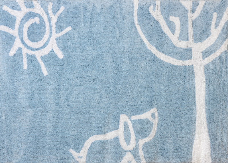 Aratextil moshat� pamutsz�nyeg - 120x160cm k�k kutya az erd�ben