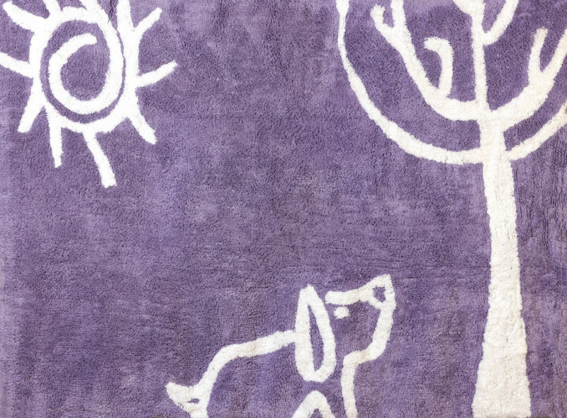 Aratextil moshat pamutsznyeg - 120x160cm lila kutya az erdben