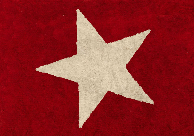 Aratextil moshat� pamutsz�nyeg - 120x160cm piros nagy csillagos