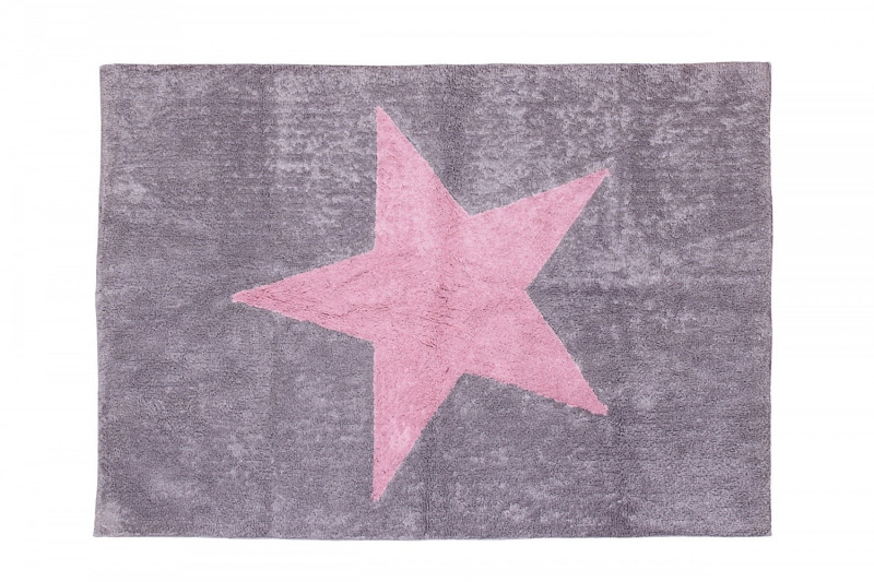 Aratextil moshat� pamutsz�nyeg - 120x160cm sz�rke r�zsasz�n nagy csillagos