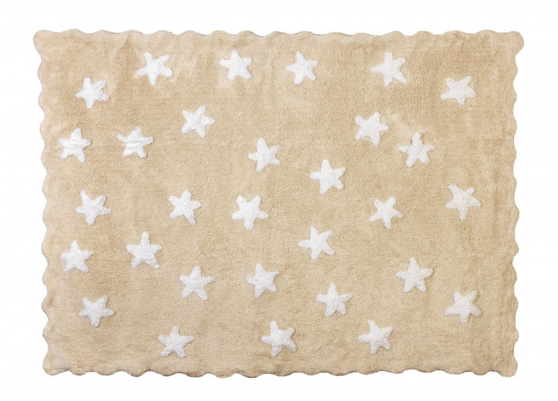 Aratextil mosható pamutszőnyeg - 120x160cm bézs csillagos