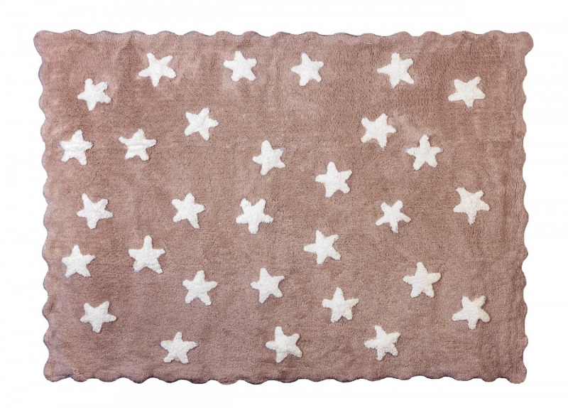 Aratextil mosható pamutszőnyeg - 120x160cm barna csillagos