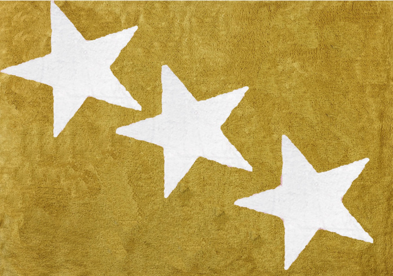Aratextil moshat� pamutsz�nyeg - 120x160cm s�rga 3 nagy csillaggal