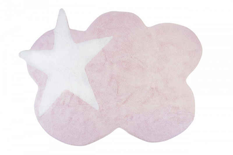 Aratextil moshat pamutsznyeg - 120x160cm rzsaszn felh csillaggal