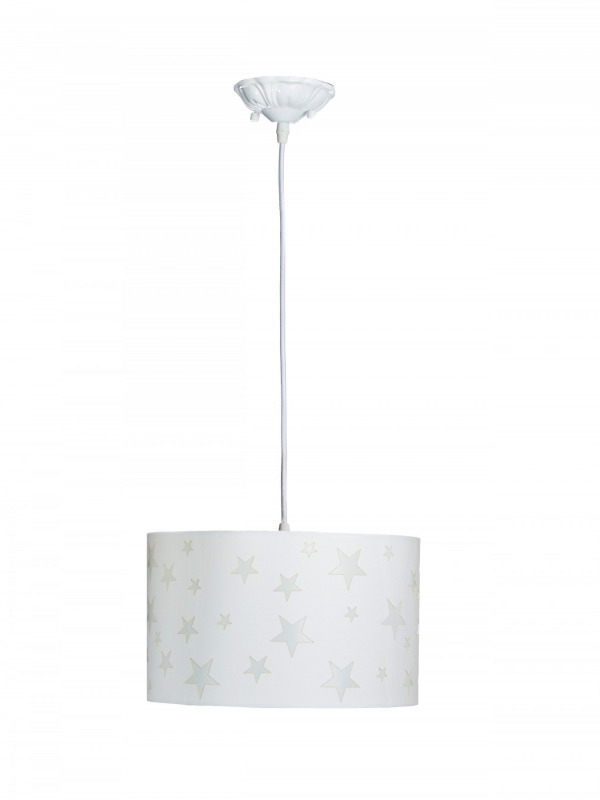 Aratextil f�gg�l�mpa - 40x26cm feh�r csillagos nagy