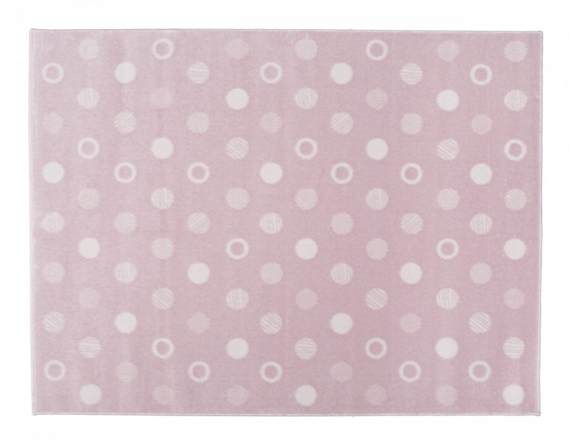 Aratextil acryl szőnyeg - 120x160cm rózsaszín karikás, pöttyös