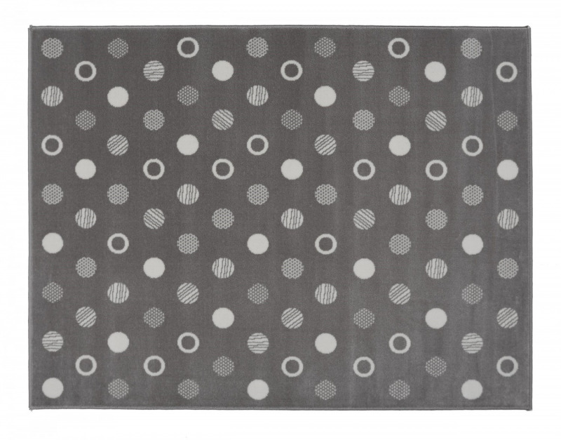 Aratextil acryl szőnyeg - 120x160cm szürke karikás, pöttyös