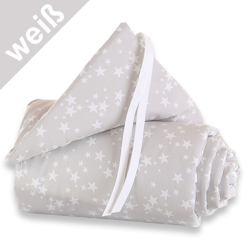 Babybay Maxi-Boxspring fejv�d� - feh�r csillagokkal