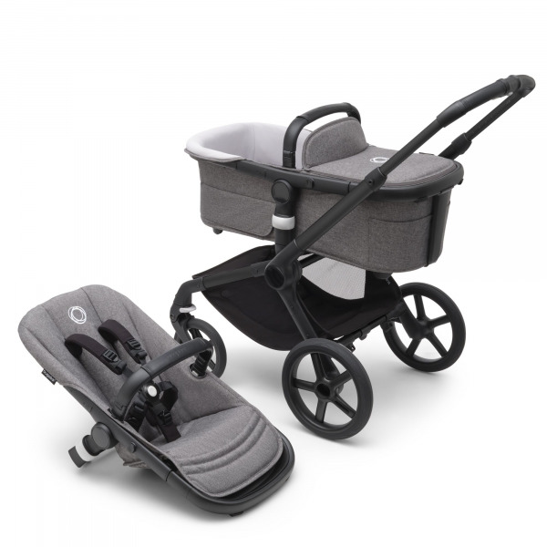 Bugaboo Fox5 v�z+textil - Black/Grey Melange