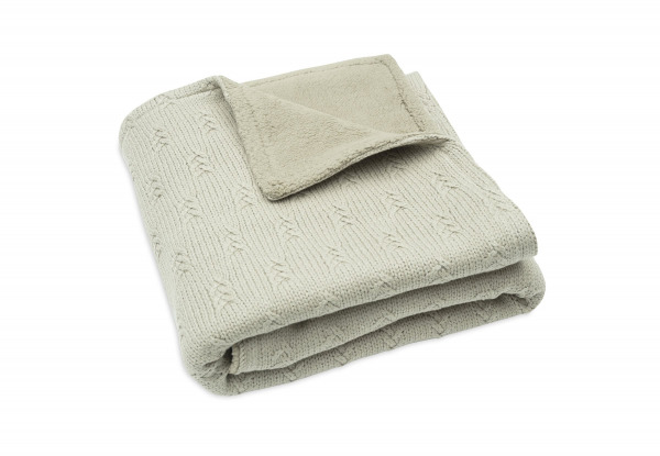 Jollein takaró  - 75x100 cm Grain Knit Olive Green/Velvet