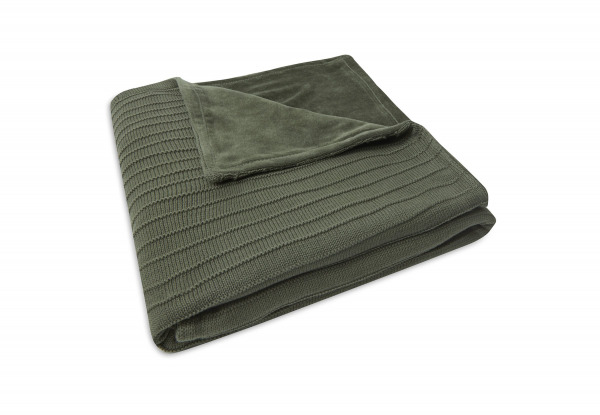 Jollein takaró  - 100x150 cm Pure Knit Leaf Green/Velvet