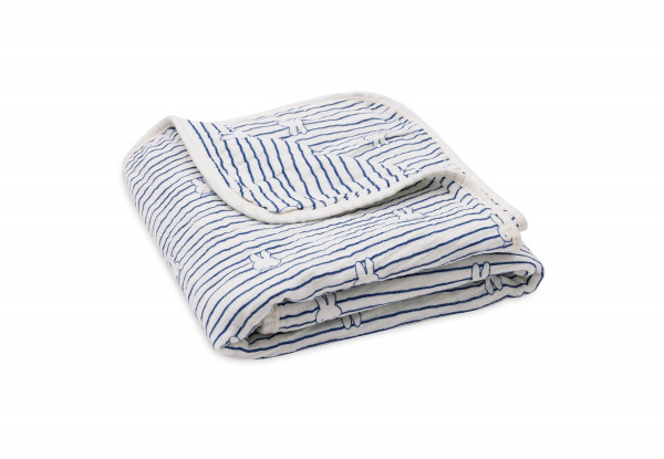 Jollein takaró  - 75x100 cm muslin Cradle Miffy Stripe Navy