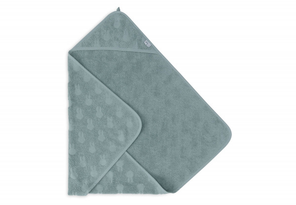 Jollein kapucnis t�r�lk�z�  - 75x75 cm Terry Miffy Jacquard Sea Green
