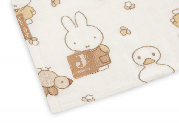 Jollein textilpelenka  - 115x115 cm Miffy Family Farm 