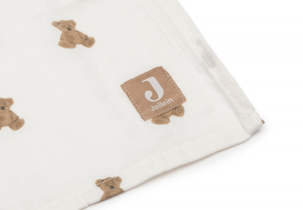 Jollein textilpelenka  - 115x115 cm Mini Teddy Bear