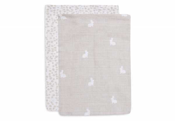 Jollein mosd�keszty� muslin  - Dotted & Rabbit Nougat