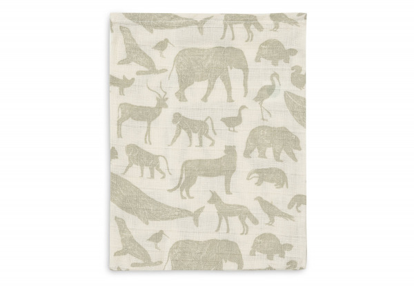 Jollein mosd�keszty� muslin  - Animals Olive Green