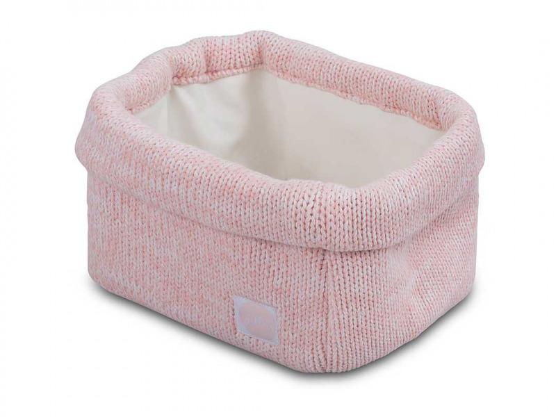 Jollein tárolókosár - Melange knit soft pink