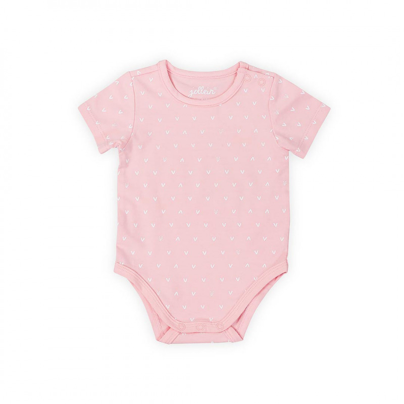 Jollein rövid ujjú body - 74/80 Hearts soft pink
