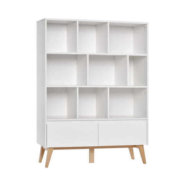 Pinio Swing k�nyvszekr�ny - sz�les White/natural