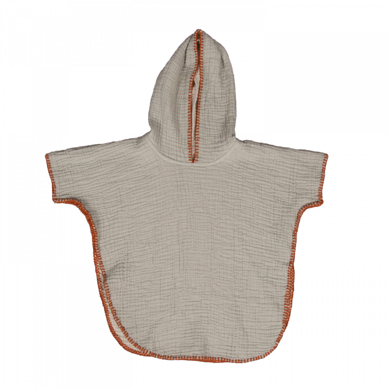 Quax natural - poncho kids 18m-3j - grey/ecru