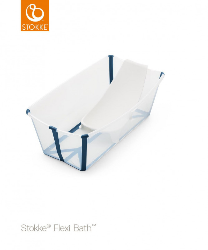 Stokke Flexi Bath jszltt szettel - Transparent Blue